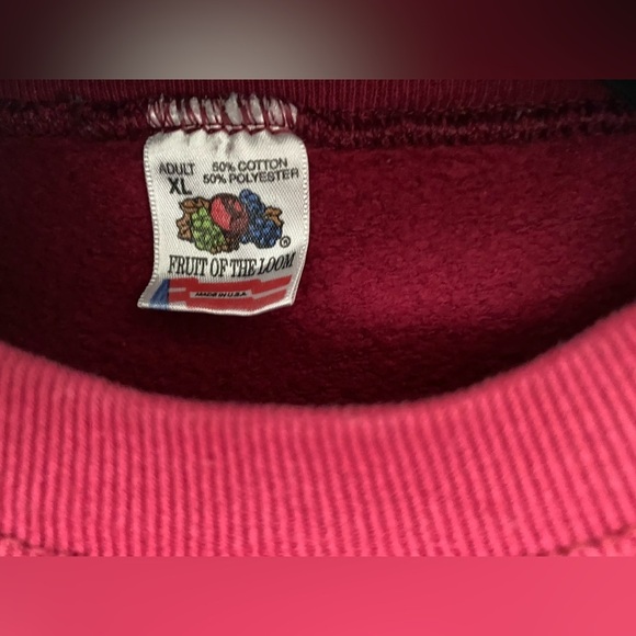 FRUIT OF THE LOOM CLYDE OHIO USA Red Crewneck Long Sleeves Sweatshirt in XL - Picture 6 of 7